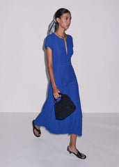 Blue Fit + Flare Maxi Dress meandem