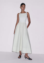Cream Fit + Flare Maxi Dress meandem