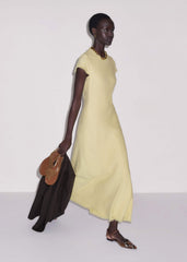 Yellow Bias Cut Maxi Dress meandem