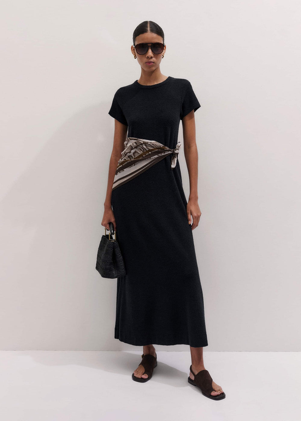 Black A-Line Maxi Tee Dress meandem