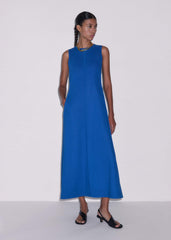 Blue Crease-Less Linen Effortless Maxi Dress meandem