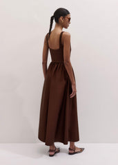 Cinnamon Brown Fit + Flare Maxi Dress meandem