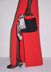 Red Draped Full Length Dress meandem