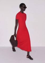 Red Raglan Sleeve Maxi Dress meandem