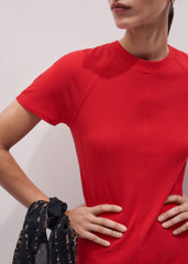 Red Raglan Sleeve Maxi Dress meandem