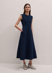Navy Desk-To-Dinner Fit + Flare Maxi Dress meandem
