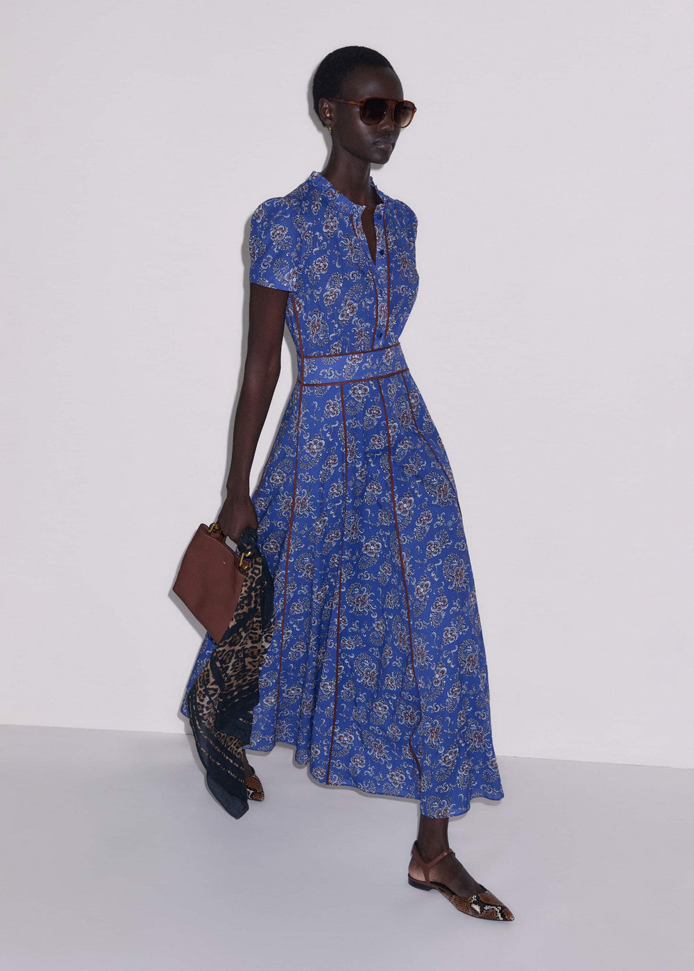Blue Fit + Flare Maxi Dress meandem