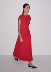 Red Bias Cut AM-PM Maxi Dress meandem