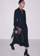 Black Fit + Flare Lace Detail Maxi Dress meandem