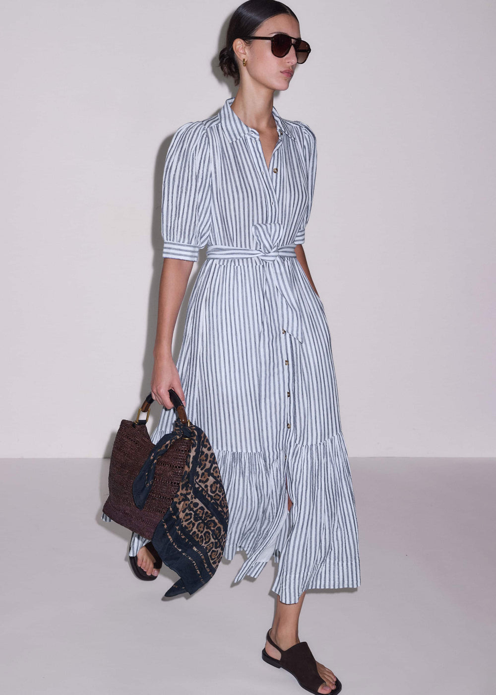 Navy Midi Shirt Dress meandem