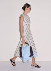 Light Cream Fit + Flare Midi Dress meandem