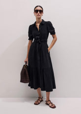 Black Cheesecloth Midi Shirt meandem