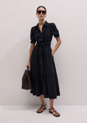 Black Cheesecloth Midi Shirt meandem