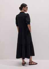 Black Cheesecloth Midi Shirt meandem