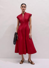 Red Sporty Smart Midi Dress meandem
