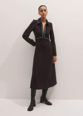 Brown Tweed Midi Dress meandem