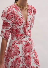 White Cheesecloth Fit + Flare Short Dress meandem