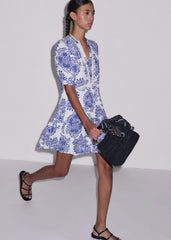 White Cheesecloth Short Swing Dress meandem