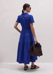 Blue Cheesecloth Fit + Flare Maxi Dress meandem
