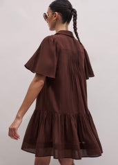 Cinnamon Brown Mini Swing Dress meandem