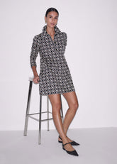 ME+EM's Navy Graphic Jacquard Short A-Line Dress is crafted from soft jersey in a graphic blend of colors. Shop now. meandem