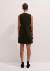 Olive Green Shift Mini Dress meandem
