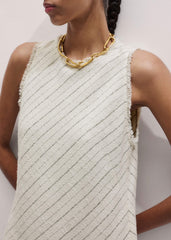 Ivory Striped Bias Cut Maxi Dress meandem