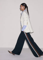 Navy Side Stripe Stretch Jersey Icon Track Pant meandem