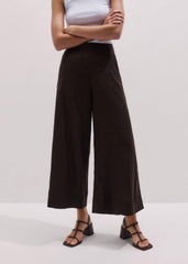 Brown Crop Wide-Leg Pant meandem