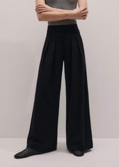 Black Luxe Travel Tailoring Wide-Leg Pant meandem