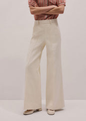 Ivory Luxe Jacquard Wide-Leg Pant meandem