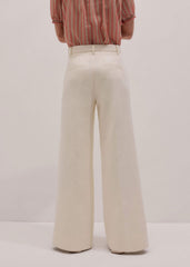 Ivory Luxe Jacquard Wide-Leg Pant meandem