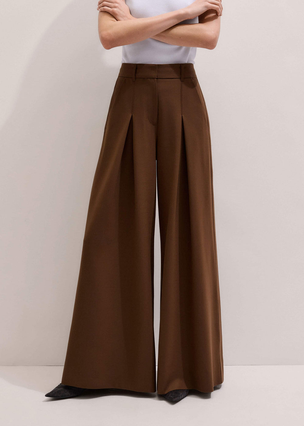 Walnut Brown Ultimate Very Wide-Leg Pant meandem