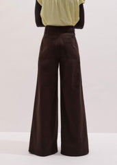 Brown High Waist Wide-Leg Pant meandem