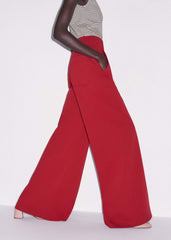 Red High Waist Wide-Leg Pant meandem
