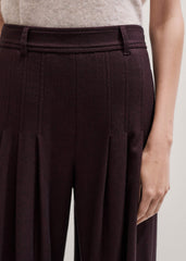 Red Wool Multi Pleat Wide-Leg Pant meandem