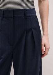 Navy Pinstripe Pleat Front Man Pant meandem