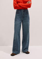 Blue Relaxed Straight Insert Jean meandem