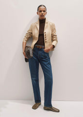 Blue Full-Length Straight Jean meandem