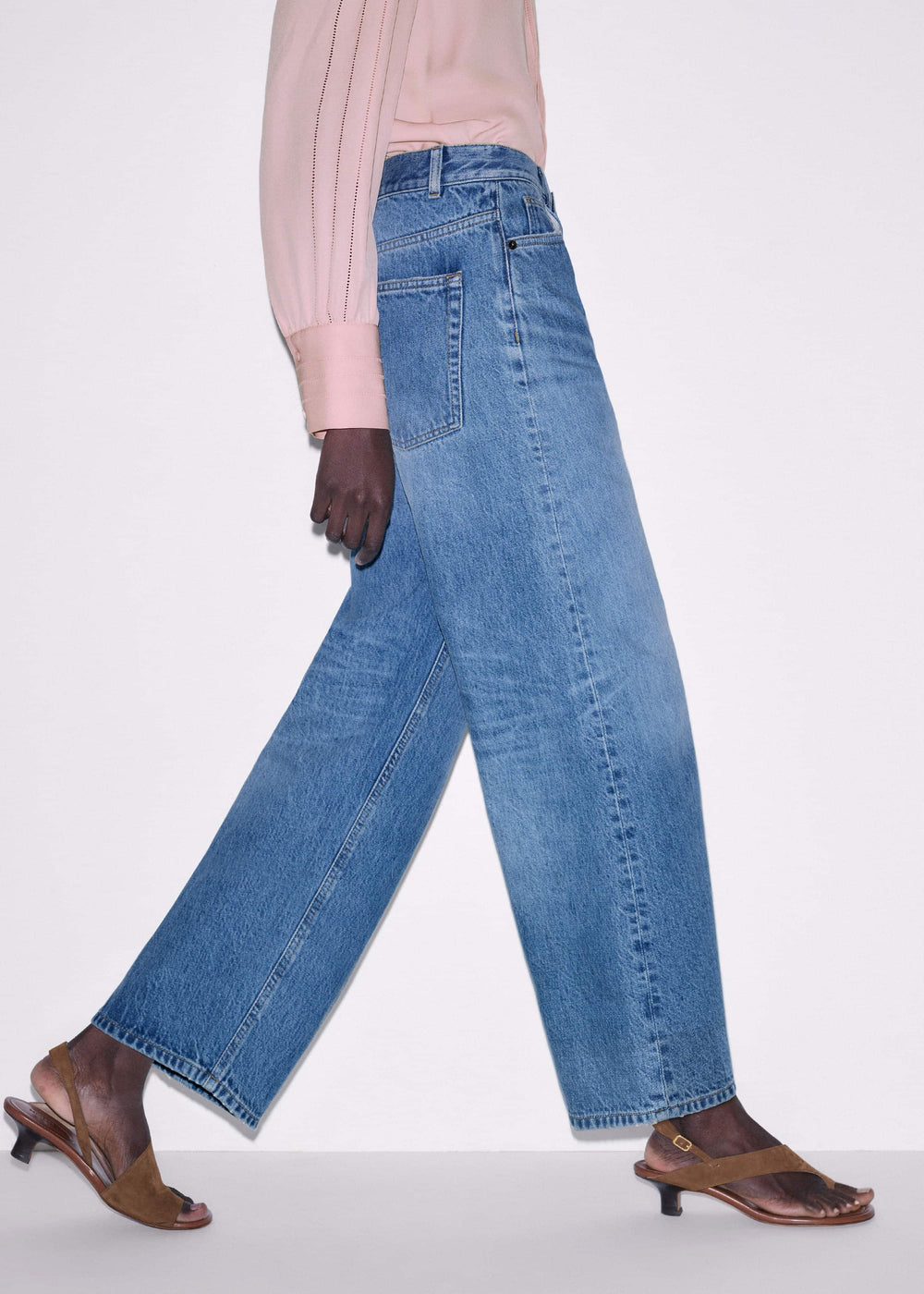Light Blue Relaxed Straight Crop Jean meandem