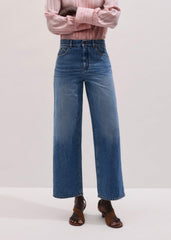 Light Blue Relaxed Straight Crop Jean meandem