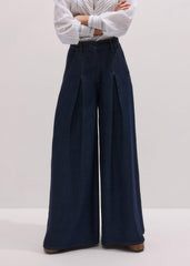 Dark Blue Pleat Very Wide Pant meandem