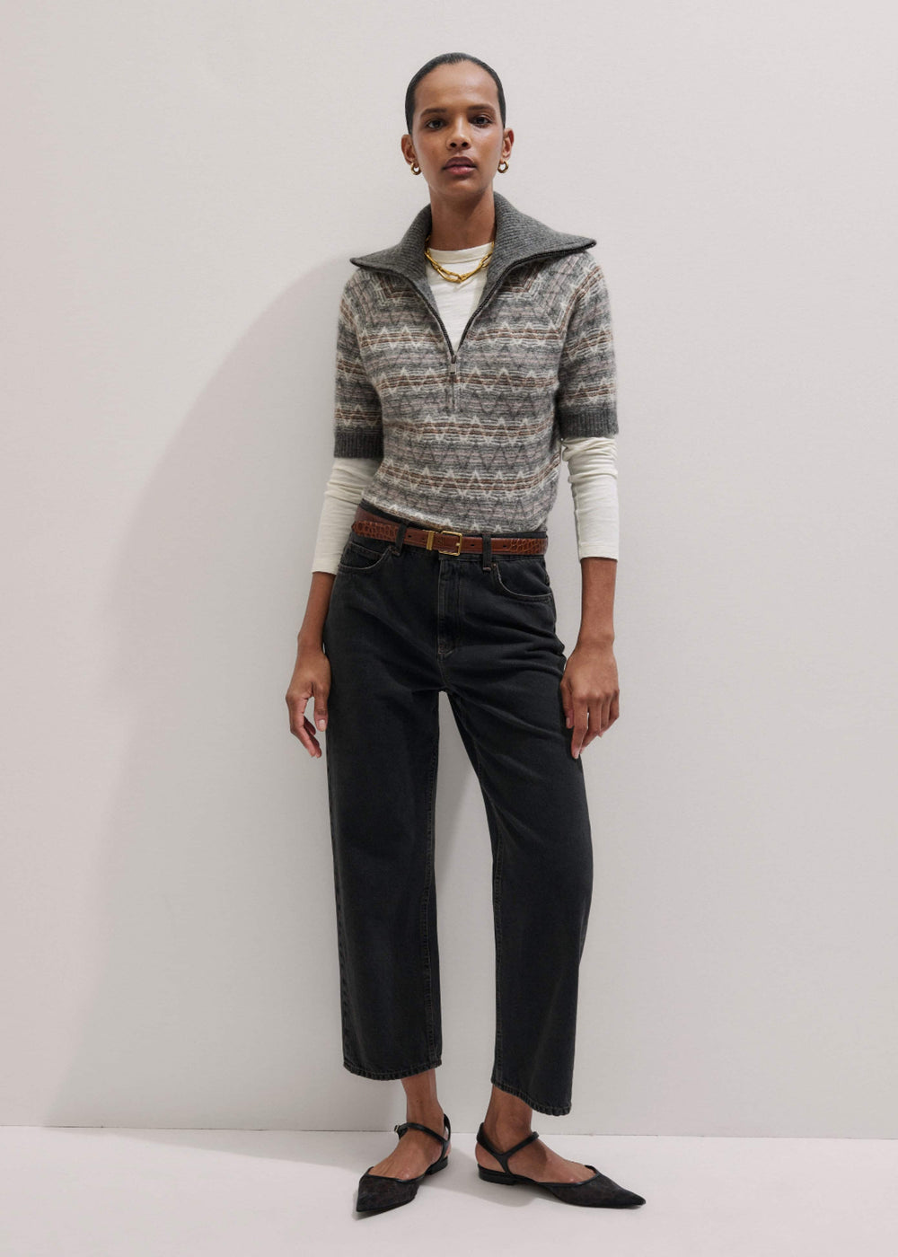 Black Straight Cropped Relaxed Jean meandem