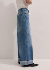 Mid Blue Straight Ankle Grazer Jean meandem
