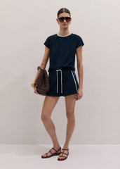 Navy Rib Trim Track Short meandem