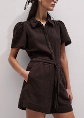 Brown Cheesecloth Summer Short meandem