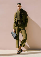 Olive Green Slim Crop Pant meandem
