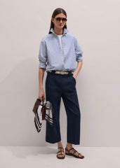Navy Straight Crop Pant meandem