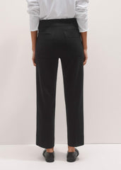 Black Wool-Blend Travel Tailoring Slim Crop Pant meandem
