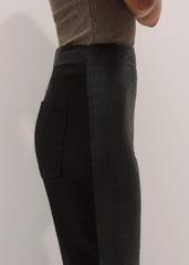 Women’s Black High Stretch Leather Mix Legging meandem